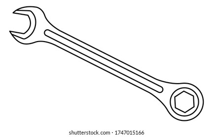Ilustración de la herramienta de llave de la combinación de contorno