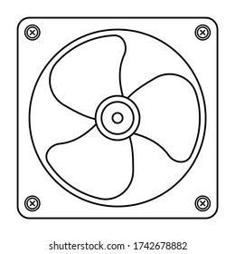 Illustration of contour computer fan