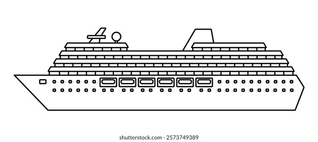 Illustration of the contour cruise ship icon