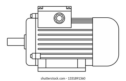 Illustration of the contour electric motor side view