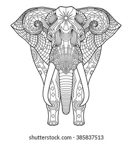 Illustration of contour elephant