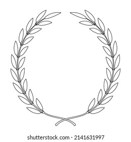 Illustration of a contour laurel wreath
