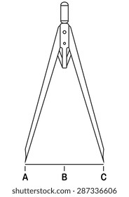 Illustration of contour measuring compass and line segment
