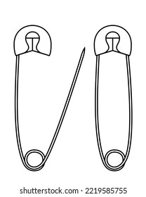 Illustration of the contour safety pins
