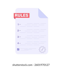 Illustration of a contract icon showing the terms and seal in a professional manner on a white background.