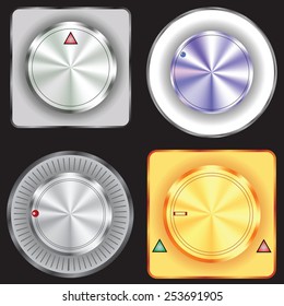 illustration  with control buttons on dark perforated background
