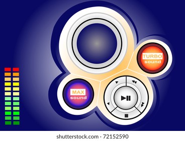 Illustration of a control panel of the musical device with the loudness indicator