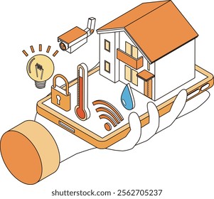 Illustration of controlling home appliances with a smartphone