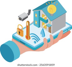 Illustration of controlling home appliances with a smartphone