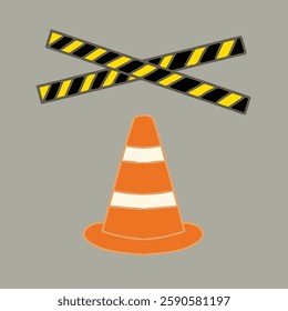 Illustration contruction work board not made using AI for education driving safety