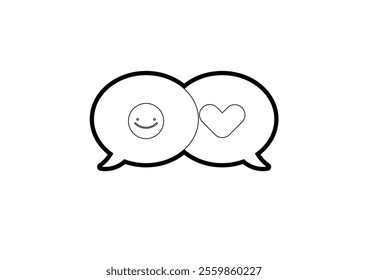 Illustration of a conversation between a couple on a white background using outline style