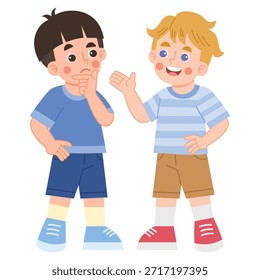 Illustration eines Gesprächs zwischen zwei Jungen