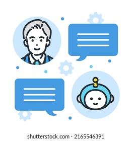 Illustration of a conversation with a chatbot (AI).