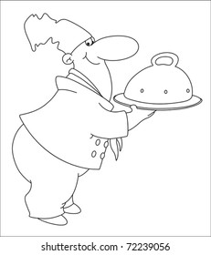 illustration of a cook outlined