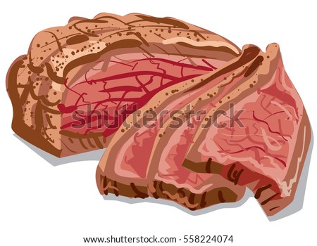 illustration of cooked sliced bacon meat