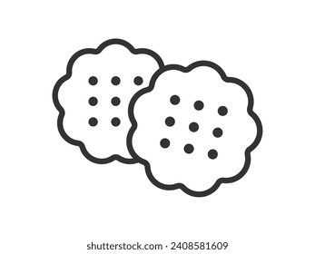 Ilustración del icono de cookie (dibujo de línea).