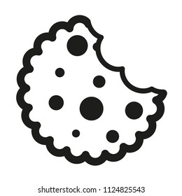 Illustration of cookie icon on white background