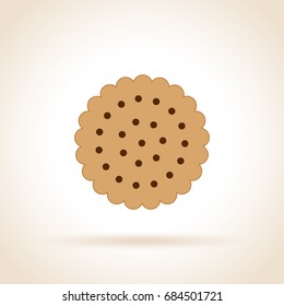 Illustration of cookie icon on white background