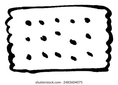 Illustration of cookie line drawing with brush touch