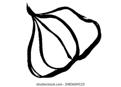 Illustration of cookie line drawing with brush touch