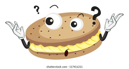 ilustración de una cookie en un fondo blanco
