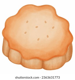 Illustration of a cookie on a white background. Vector illustration.