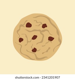 Illustration of cookies filled with sweet and delicious chocochips. One of the foods that are often in jars or plates or on the table in general are pastries. Crispy snack, crunchy and sweet