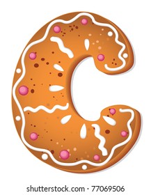 illustration of a cookies letter C