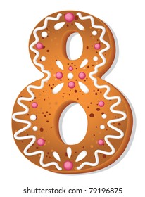 illustration of a cookies number eight