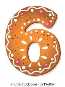 illustration of a cookies number six