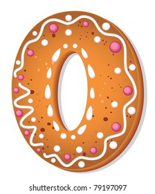 illustration of a cookies number zero
