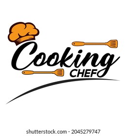 Ilustración del logo de un cocinero cocinero con un diseño sencillo.