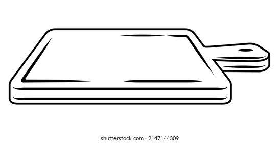 Illustration of cooking cutting board. Kitchen and restaurant utensil.