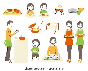 illustration of cooking and food