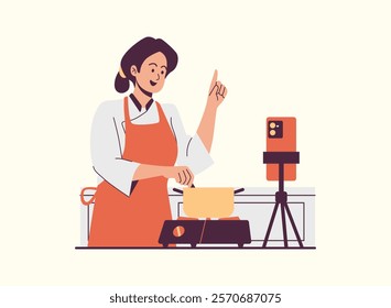 Illustration of an Cooking and Food Recipe Tutorial Online Illustration