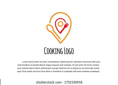 illustration cooking logo template for restaurant and food company