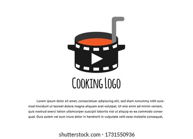 illustration cooking logo template for restaurant and food company