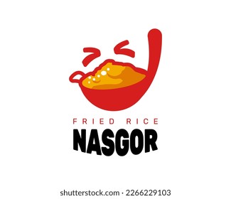 Illustration of Cooking Nasi Goreng with Wink Icon