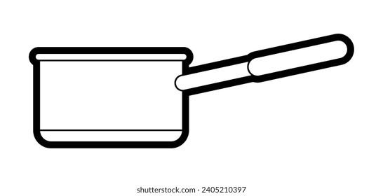Illustration of cooking pan. Stylized kitchen utensil item.