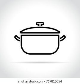 Illustration Of Cooking Pot Icon On White Background