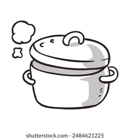 illustration of a cooking pot steaming