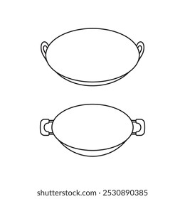 illustration of cooking utensils, frying pan.