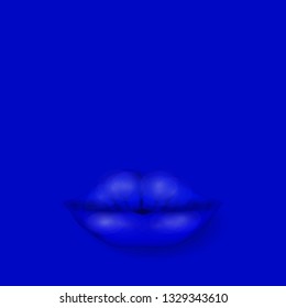 illustration of cool blue lips