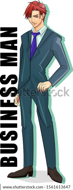 illustration cool businessman created anime style stock vector royalty free 1561613647 https www shutterstock com image vector illustration cool businessman created anime style 1561613647