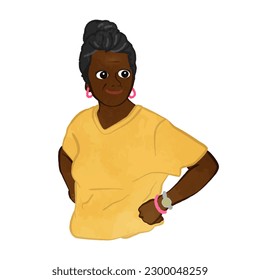Illustration of a cool cute aunt 02