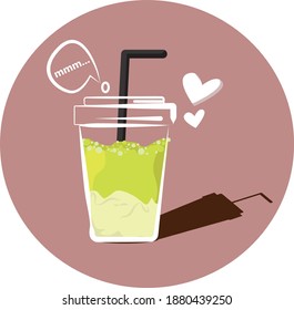 illustration of  cool drink in plastic cup