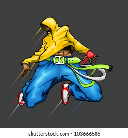 Illustration Of Cool Guy In Dancing Pose