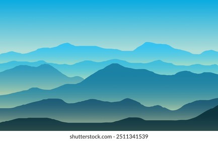 illustration of cool mountains in the morning. EPS 10 vector.