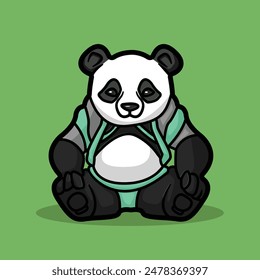 Illustration of cool Panda Mascot Technology