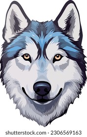 illustration cool Siberian Husky sticker